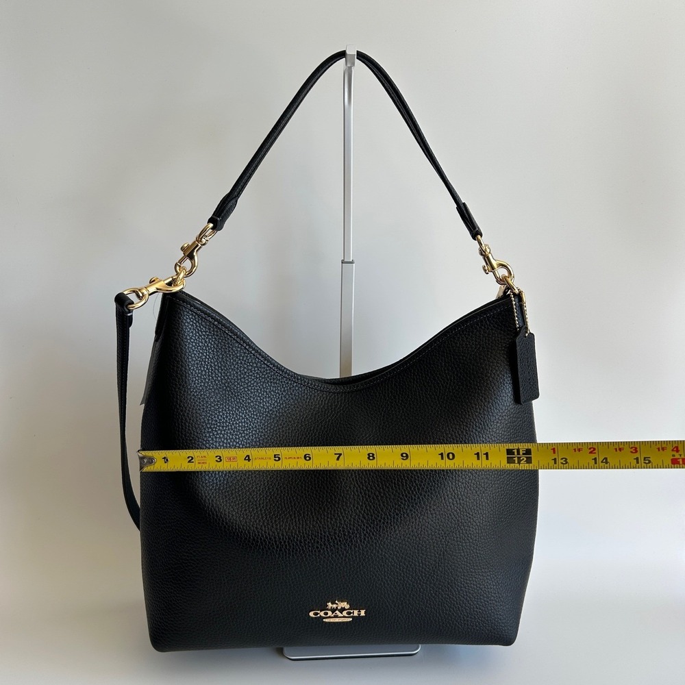 Coach Laurel Black Pebbled Leather Shoulder Bag NWT - Picture 7 of 9